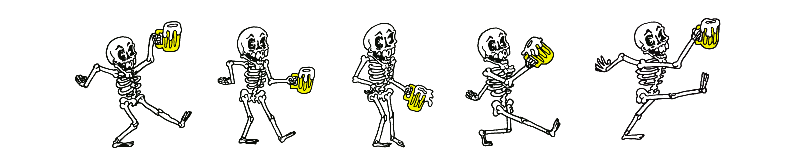 parade of skeletons illustration