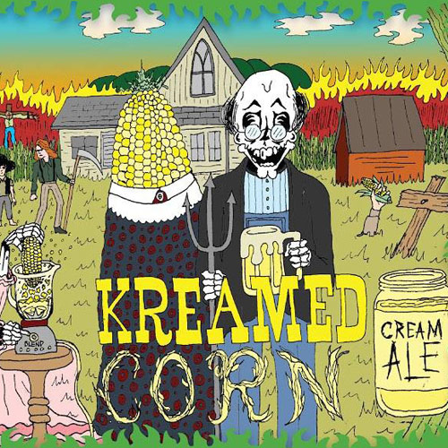 Kreamed Korn beer label